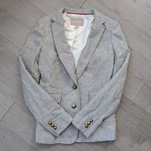 Banana Republic light gray hacking jacket blazer 6